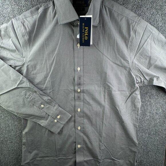 NWT Polo Ralph Lauren Button Up Shirt Long Sleeve Classic 15.5 34/35 Gray Men - Picture 2 of 14